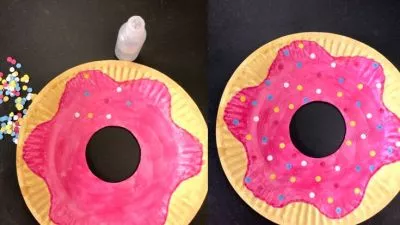 Hô biến dĩa giấy thành bán Donut trang trí cực xinh
